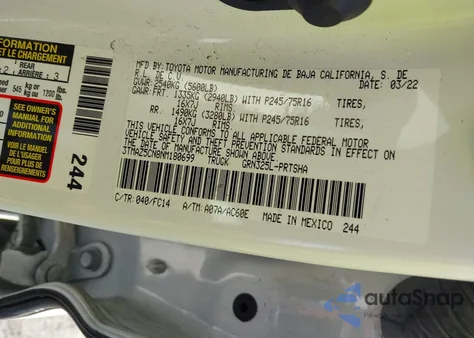 2022 Toyota Tacoma Sr5 V6 from USA, damaged, VIN 3TMAZ5CN8NM180699